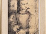 un dessin représentant une jeune fille en robe jaune tenant un oiseau