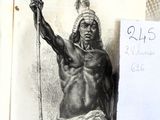 un dessin représentant un homme tenant un bâton à la main
