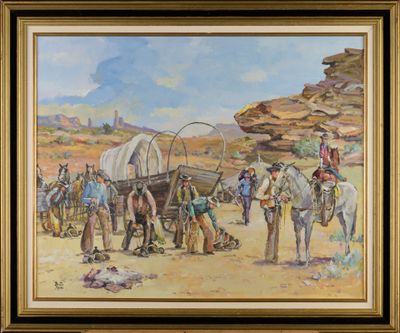 BRUTTA-MATA (1946-) "La halte aux campements" HST, SBD.