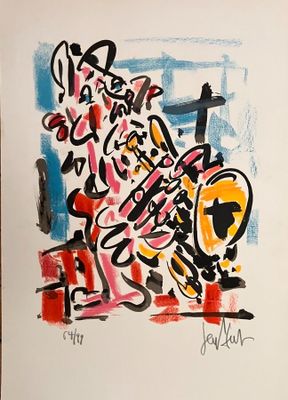 a picture of a painting of a motorcycle with graffiti on it