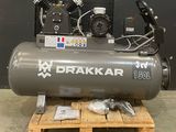 a close up of a compressor on a pallet in a warehouse