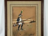 painting of a man in a military uniform holding a rifle