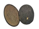 two pieces of wood that have been cut in half