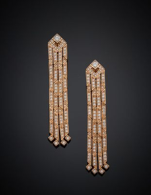 KORLOFF/ECLAT Paire de BOUCLES D'OREILLES en or rose (750 ‰)…