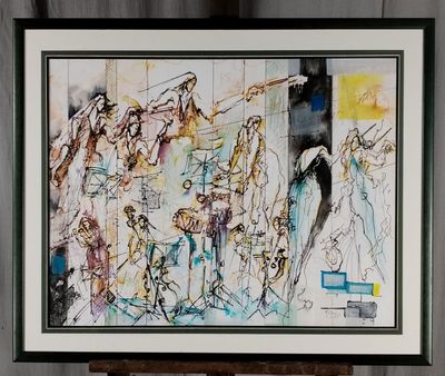 Raymond THOMAS. Technique mixte sur papier.