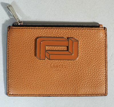LANCEL Porte carte en cuir marron