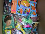 a box full of children ' s toys and books