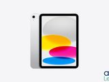 an image of a white phone with a colorful logo on it