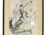 une image représentant une aquarelle d'une femme en robe