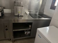 meuble bas en inox, deux plaques electriques