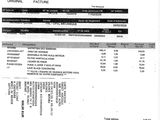 a black and white image of a receipt with a price list