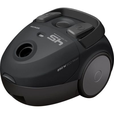 un gros plan d'un aspirateur noir sur fond blanc