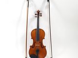 a violin and a bow on a white background