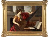 an image of a painting of a woman playing a lute