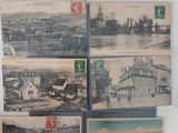 a picture of a wall with pictures on it and a clock on the wall above it