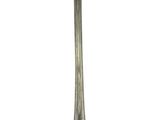 a silver spoon with a spoon handle on a white background