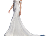 a woman in a wedding dress posing for a picture