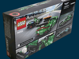 a box that has a lego racing car inside of it
