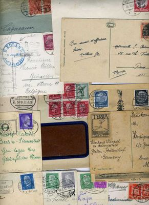 many different types of letters and stamps on this piece of paper