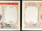 trois images différentes d'une femme et d'un enfant figurant sur un billet de banque