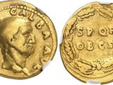 an image of a gold coin with a man ' s face on it