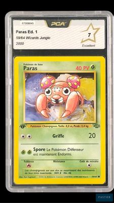 un gros plan d'une carte Pokémon sur laquelle figure un crabe