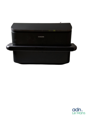 two black containers sitting side by side on a white background