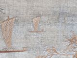 a picture of a painting of a boat in the water