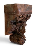 Console d'applique en bois naturel à décor sculpté d'enroule… (photo 2)
