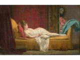 an image of a painting of a woman laying on a couch