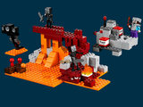 a lego model of a minecraft scene with a man and a woman