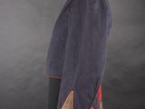 a blue jacket with red trims and a star on the chest