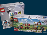 two boxes of legos with a train and a train on them