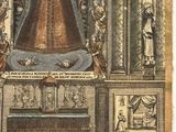 an image of a drawing of a large bell in a church