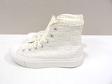 converse all white lace high top sneakers size 7 5