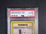 the pokemon trading card is on display in a plastic holder