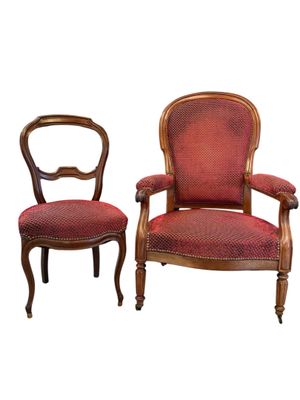 pair of louis xv style armchairs with red upholstered upholstered upholstered upholstered upholstered upholstered upholstered uphol