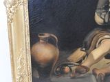 a picture of a painting of a woman sitting on the ground