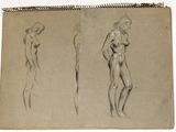 deux dessins d'un homme et d'une femme se tenant l'un à côté de l'autre