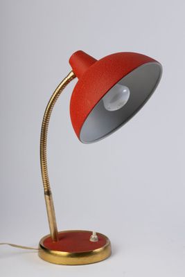 TRAVAIL 1960 Lampe de bureau à base circulaire en métal laqu…