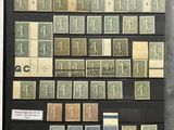 an image of a collection of stamps on display in a display case