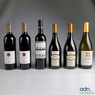 plusieurs bouteilles de vin sont alignées sur une table