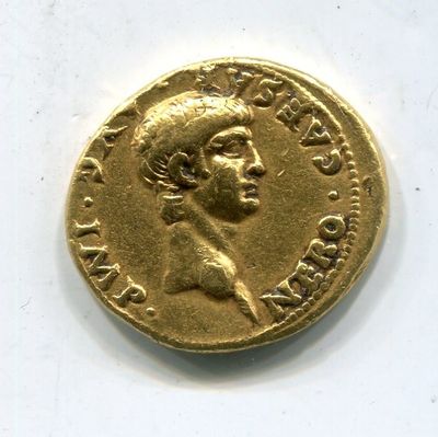 l'image d'une pièce d'or sur laquelle figure le visage d'un homme
