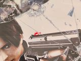 a picture of a man holding a gun in front of a broken window