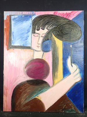 une image représentant un tableau où l'on voit une femme tenant une cigarette
