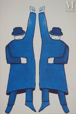 FOLON Jean-Michel (1934-2005) L'Homme et son double, 1977