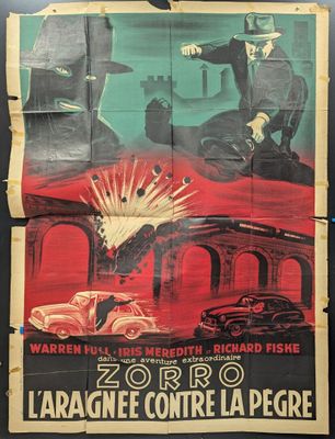 an old movie poster with a man in a suit and a woman in a car