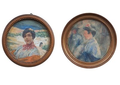 Un tableau représentant une femme et un homme est présenté dans un cadre