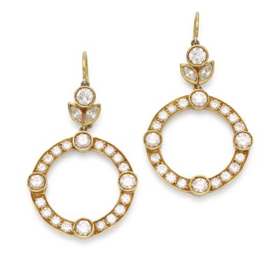 an image of a pair of gold and diamond earrings