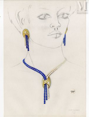 Jean CLOSSET Ensemble de 17 dessins figurant des études de b…